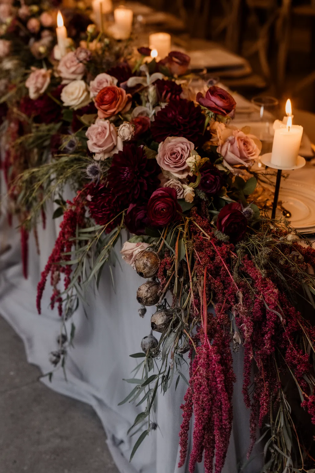 Moody fall wedding floral centerpiece variation 4