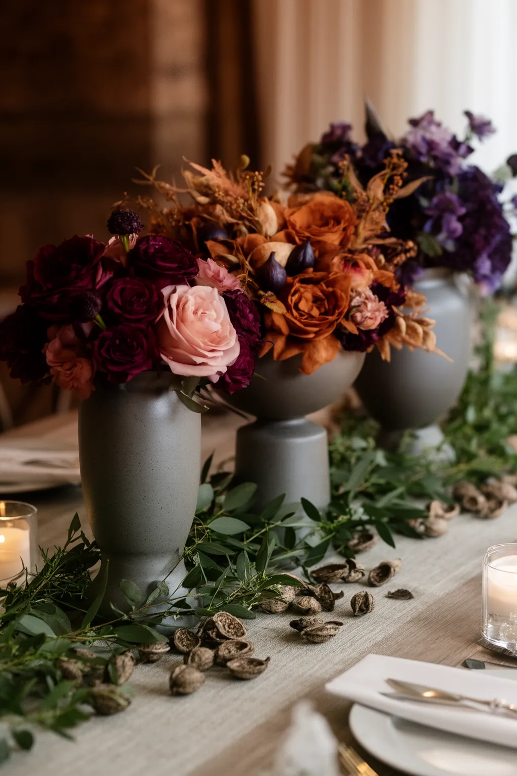 Moody fall wedding floral centerpiece variation 5