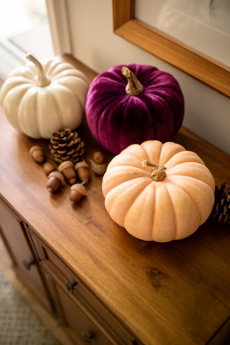 Fall entryway pumpkin styling variation 1
