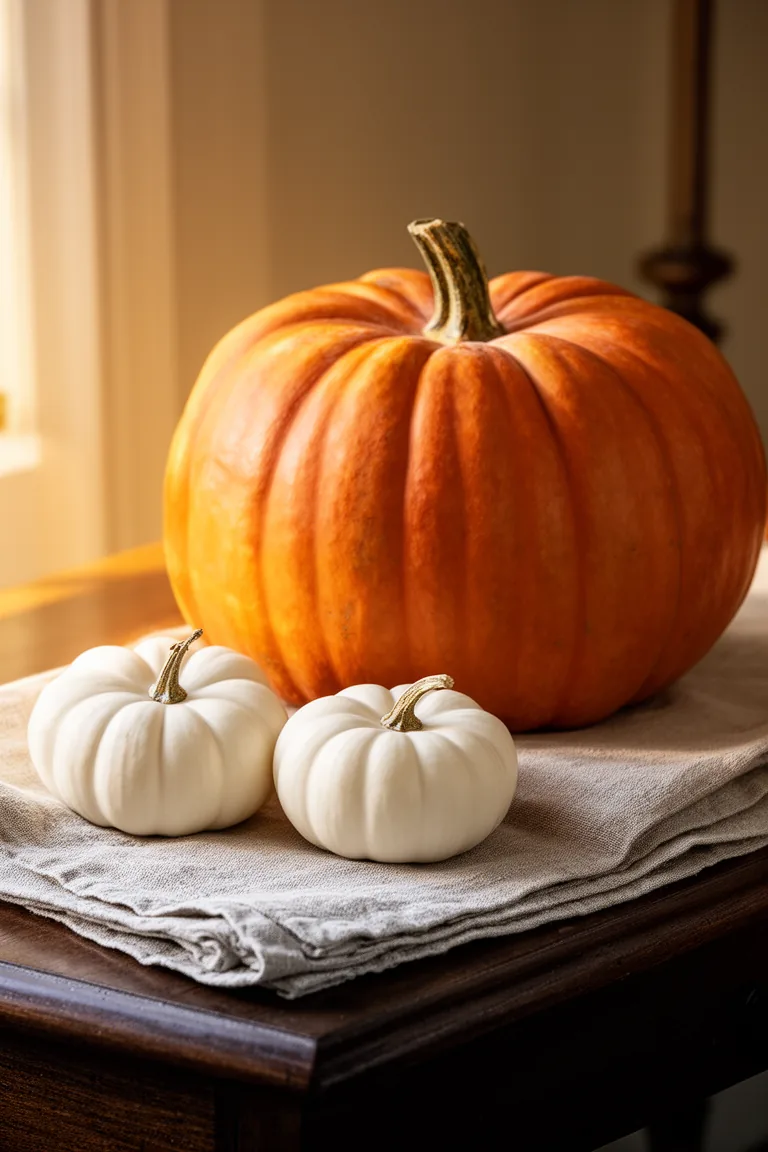 Fall entryway pumpkin styling variation 2
