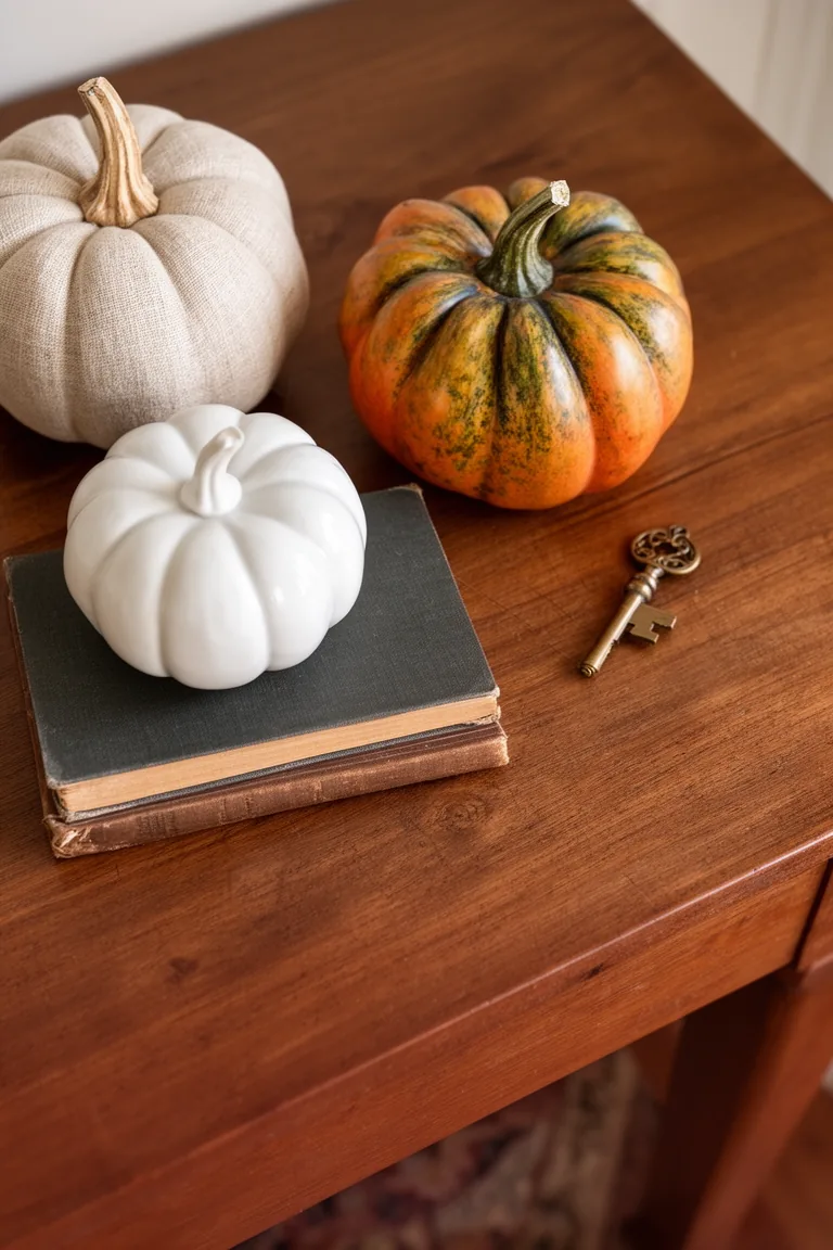 Fall entryway pumpkin styling variation 5