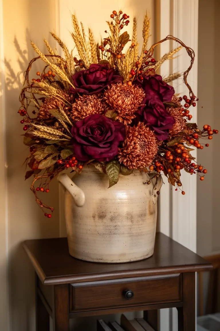 Fall faux floral arrangement variation 5