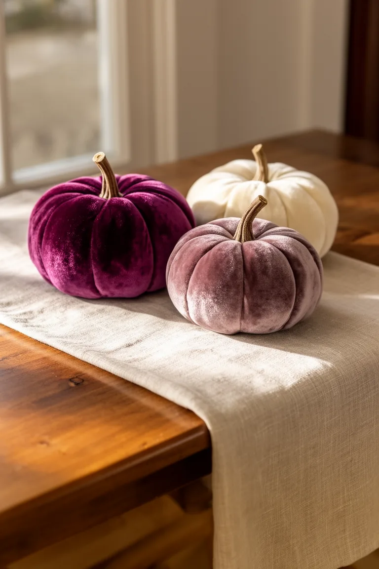 Fall entryway velvet pumpkin variation 1