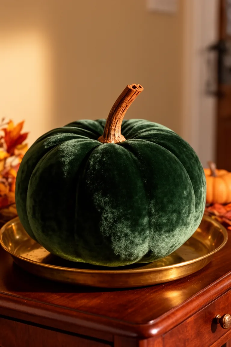 Fall entryway velvet pumpkin variation 2