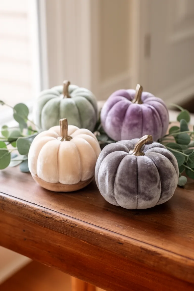 Fall entryway velvet pumpkin variation 3
