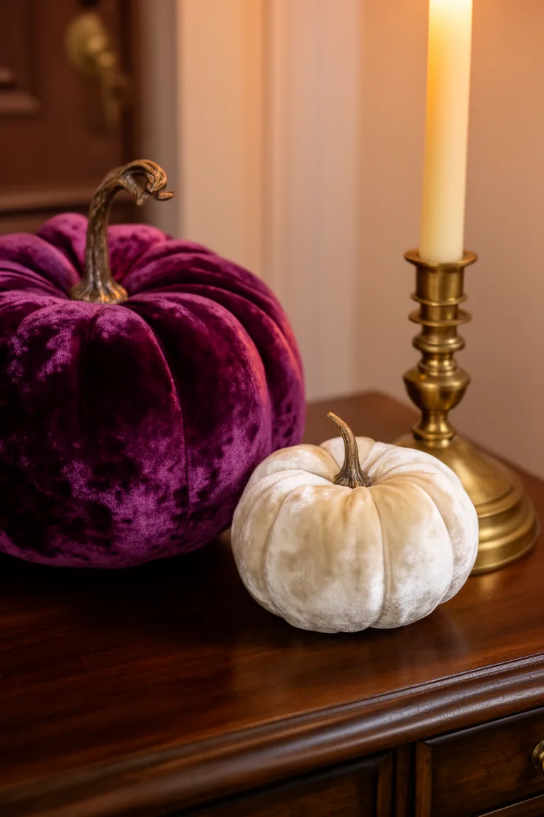Fall entryway velvet pumpkin variation 4