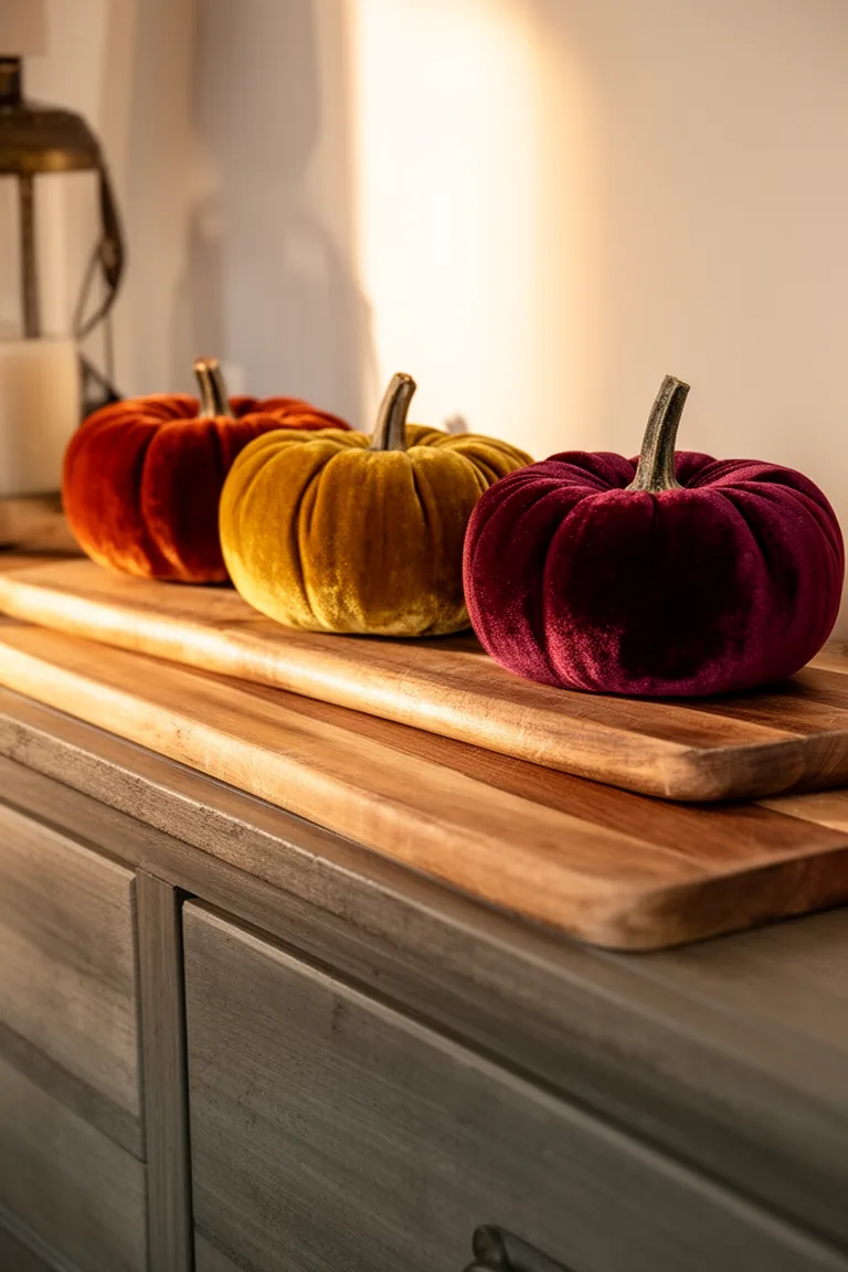 Fall entryway velvet pumpkin variation 5
