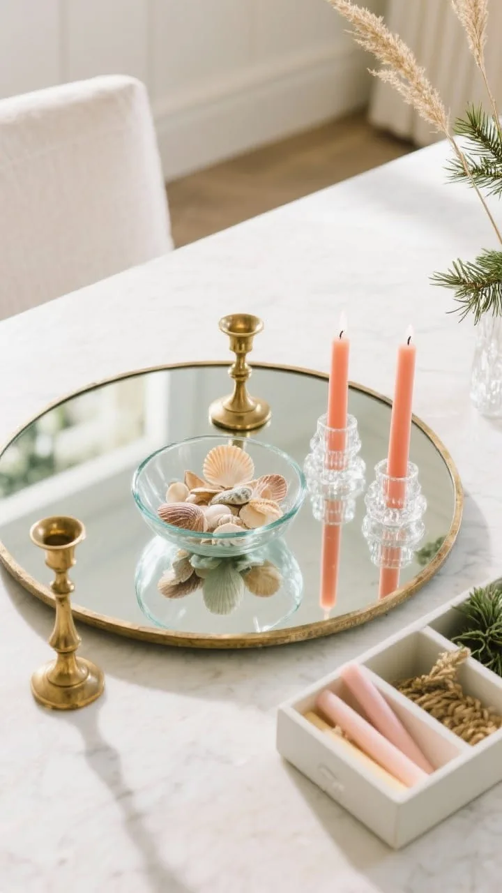 Seasonal switch-ups on an elegant core mantel