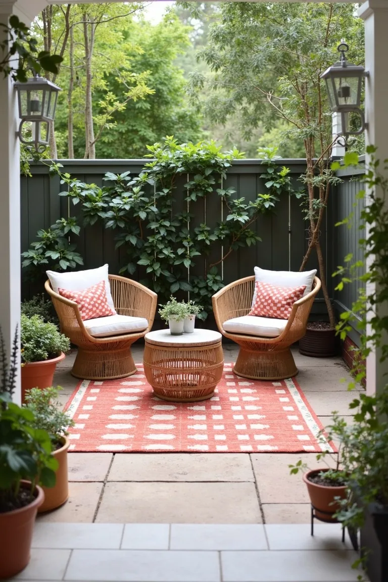 Outdoor Rug on Tiny Patio idea 1