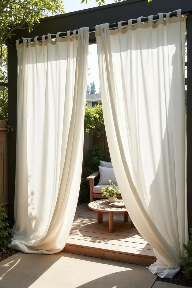 Outdoor Curtains for Small Patio Privacy idea 1