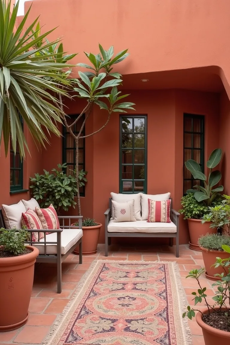 Bold Accent Color on Small Patio idea 1