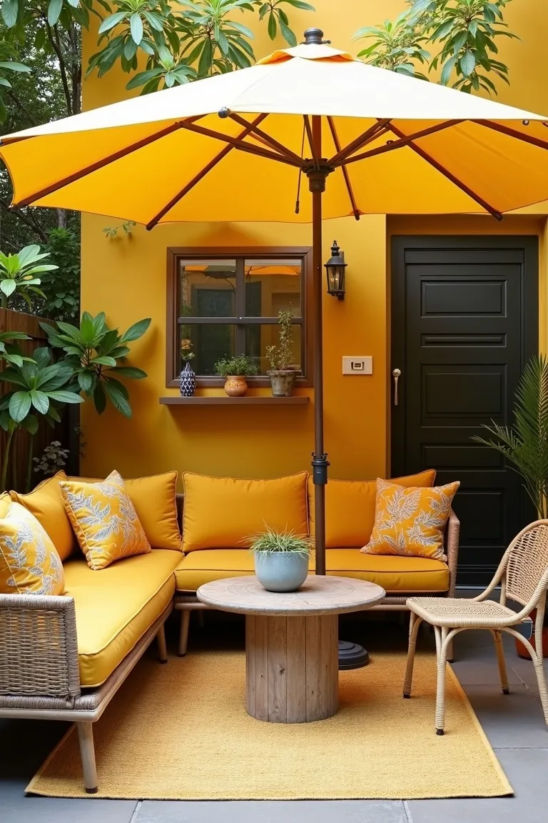 Bold Accent Color on Small Patio idea 3