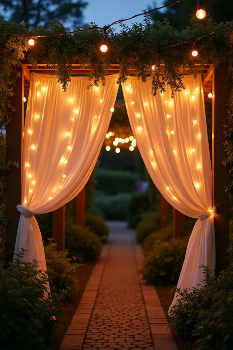 Curtain String Lights As Glowing Backdrop idea 2