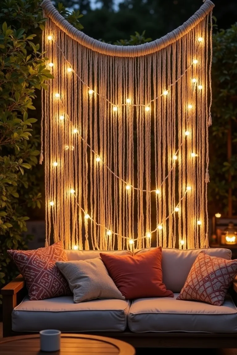 Curtain String Lights As Glowing Backdrop idea 4