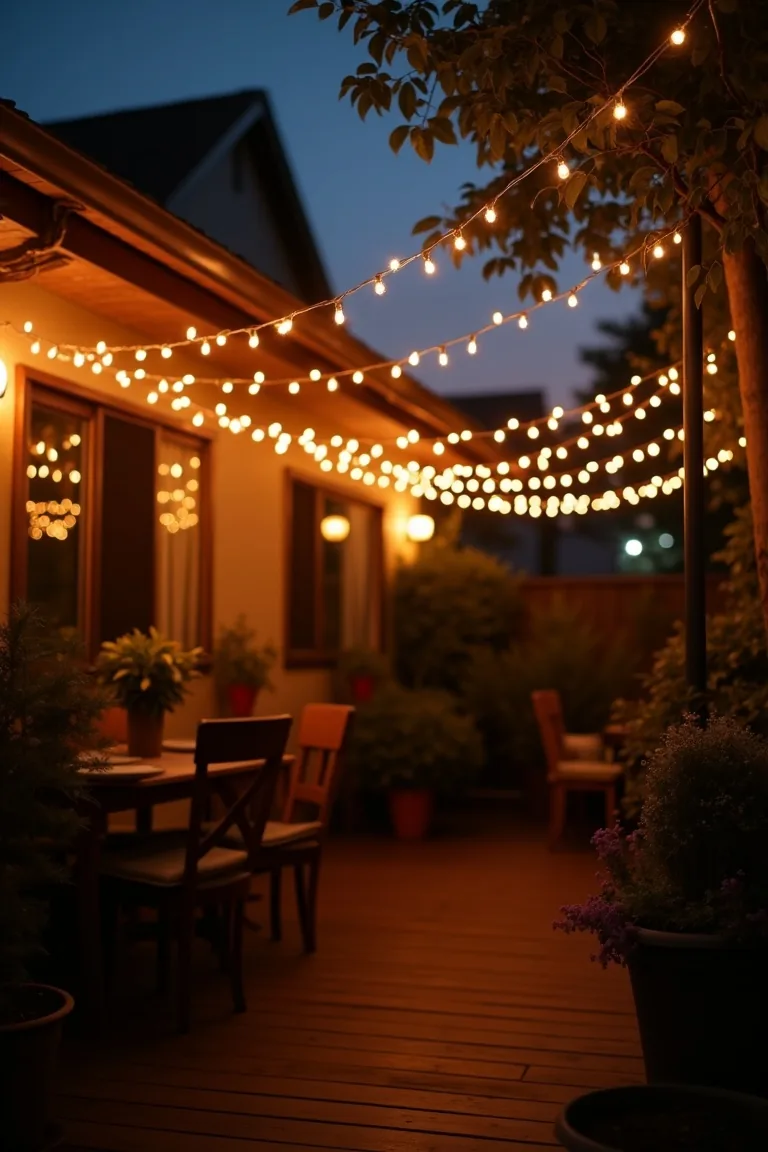 Curtain String Lights As Glowing Backdrop idea 5