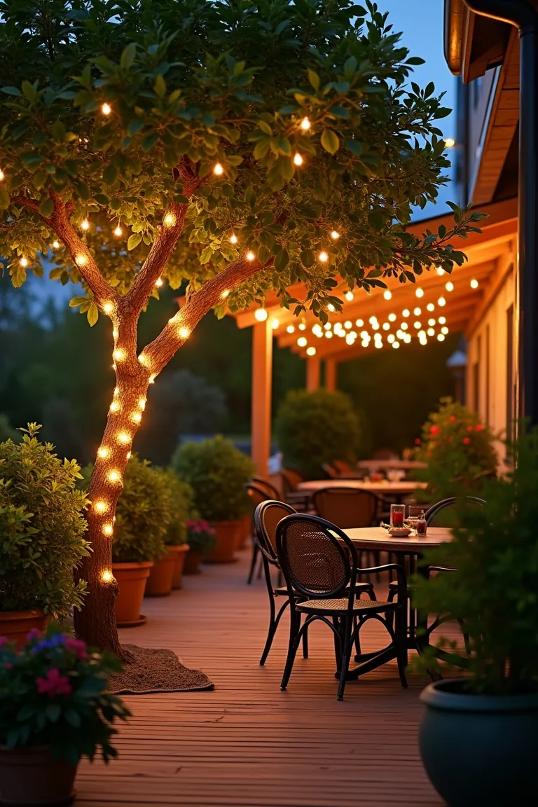 Fairy Lights Surrounding A Tree Enchanted Garden idea 2