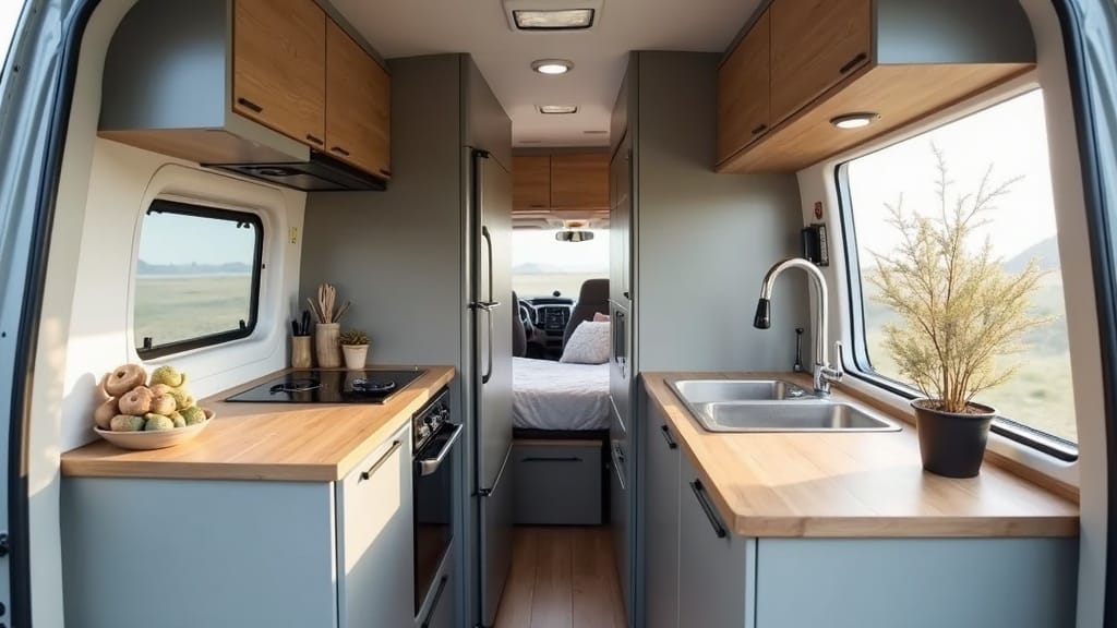 Before-after style camper cabinet transformation