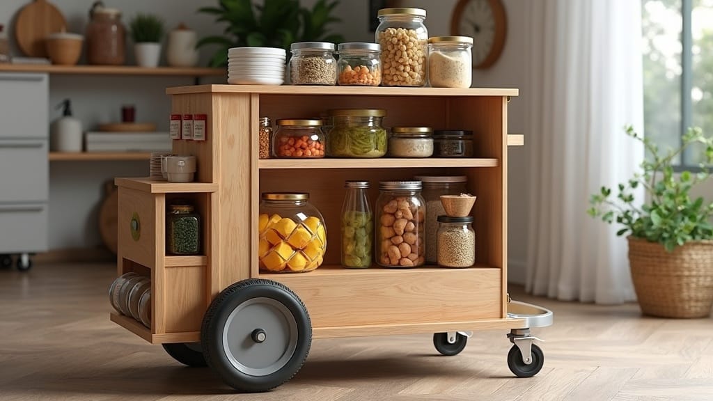 DIY camper van rolling pantry cart