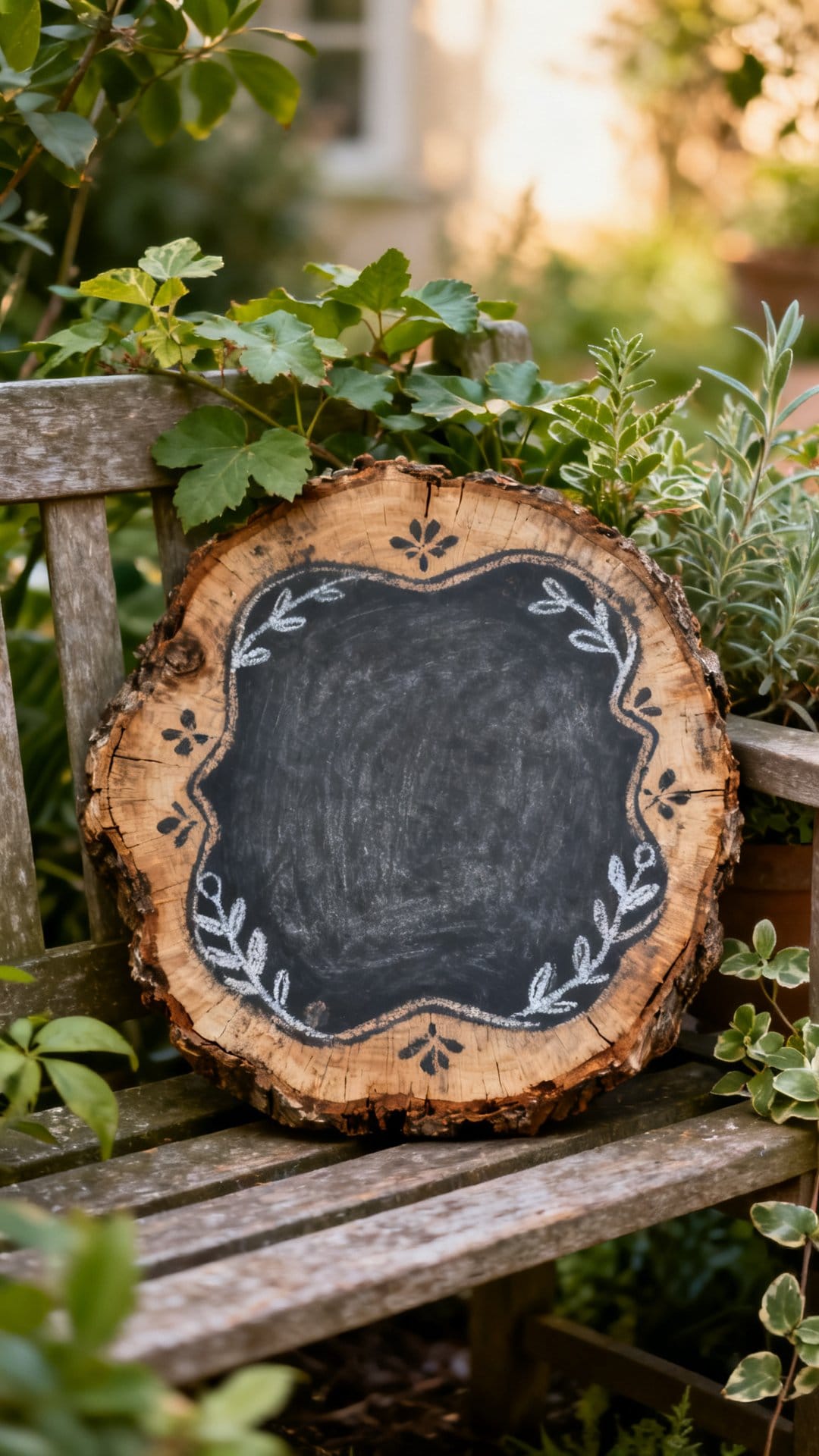 Chalkboard Signs on Salvaged Wood Slices