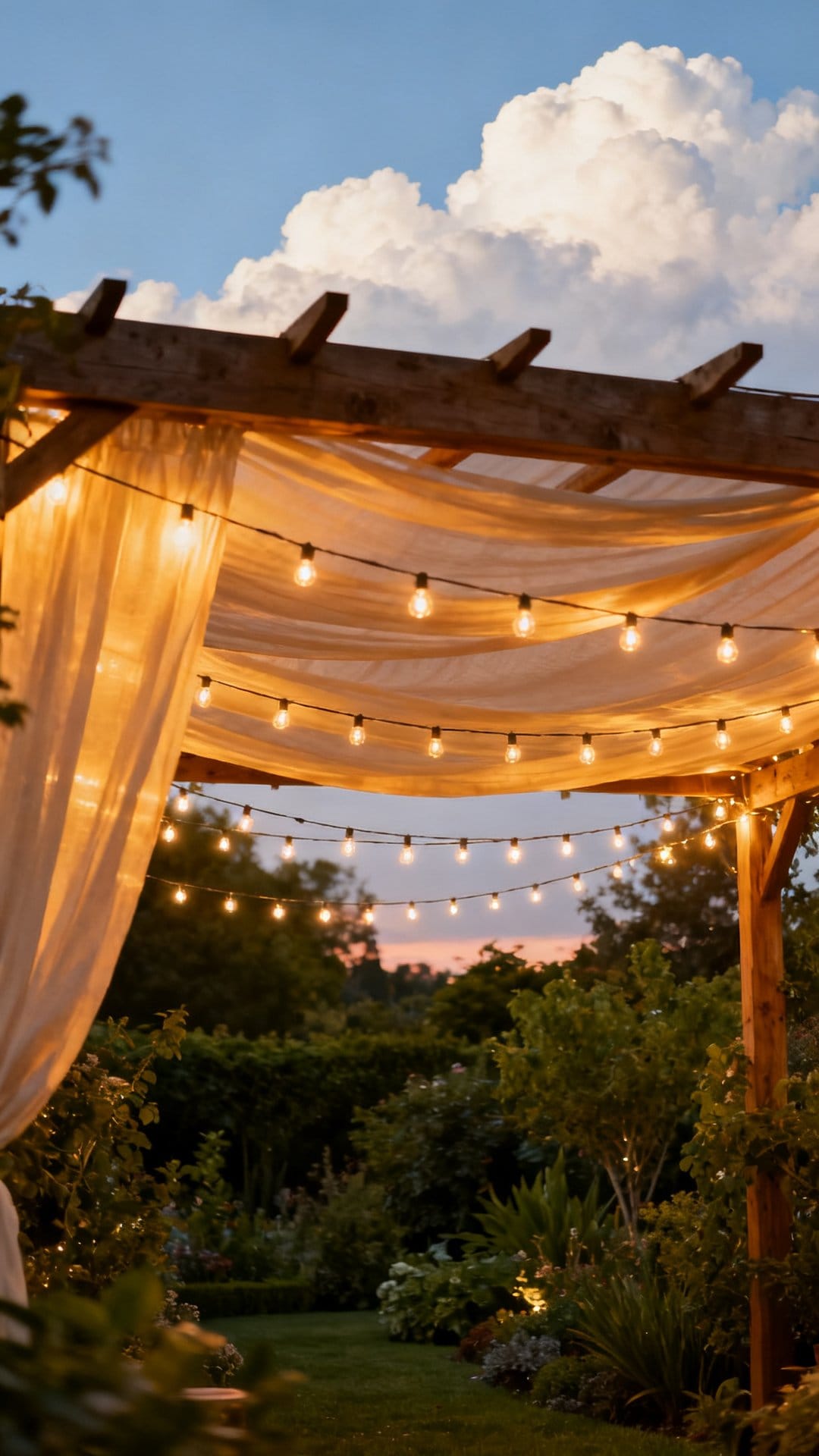 Classic String Lights Draped Across the Canopy