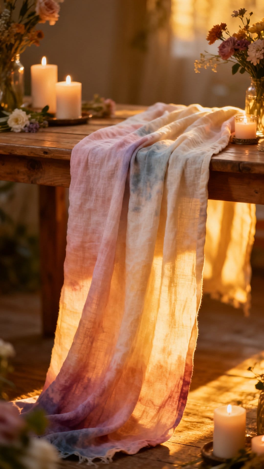 Dip-Dyed Tablecloth in Soft Ombre Shades