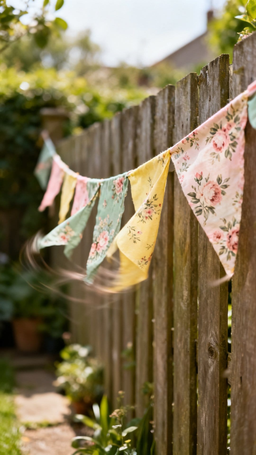 Fabric Flag Bunting in Vintage Floral Prints
