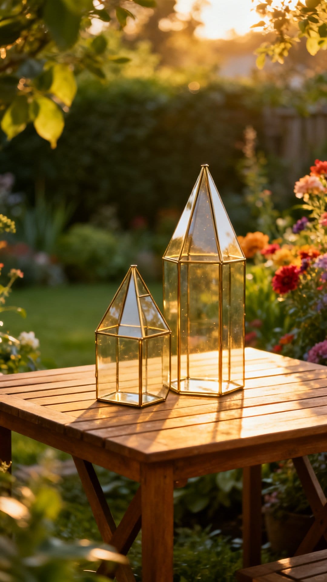 Glowing Geometric Terrariums as Table Accents