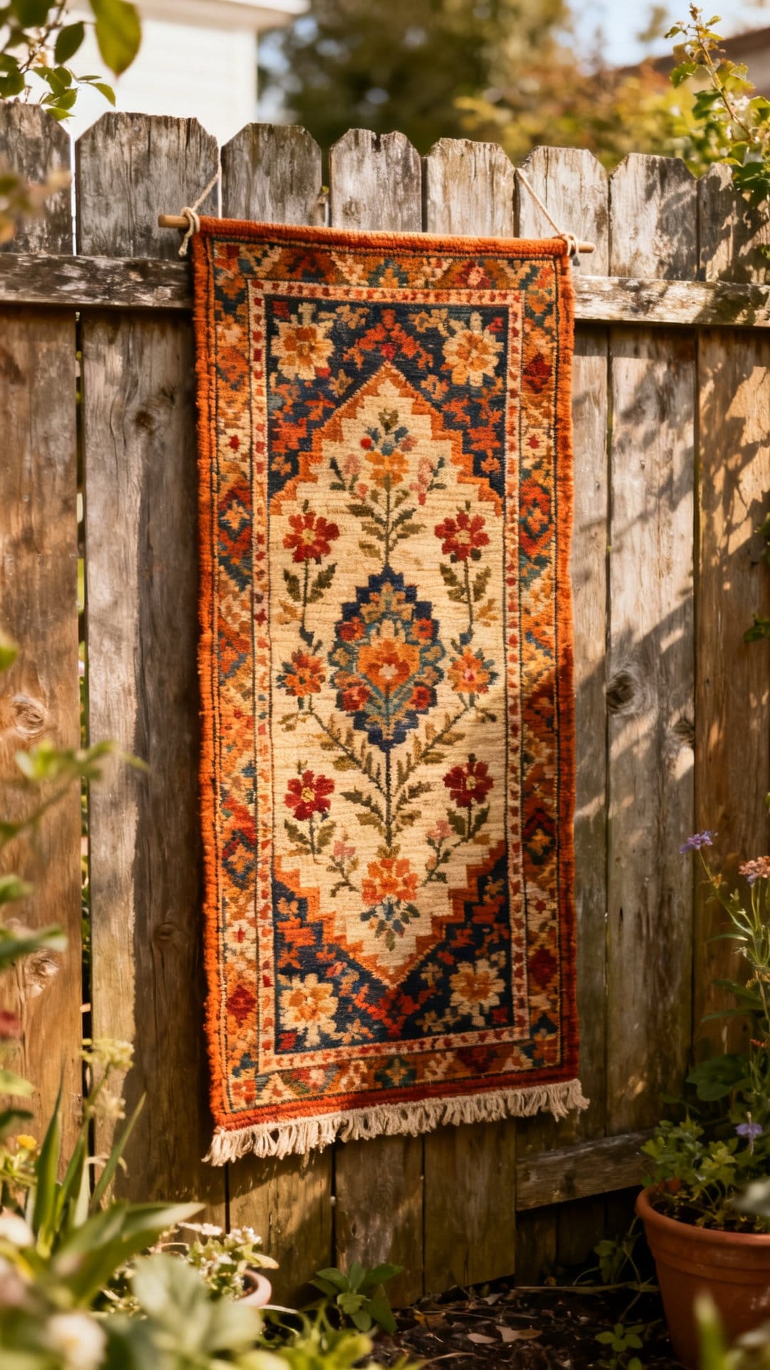 Hang a Vintage Mix as an Outdoor Wall Feature