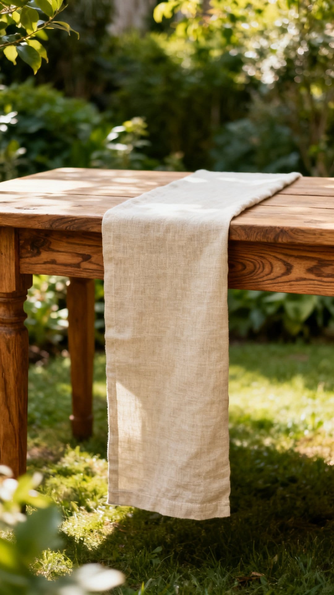 Line Tables with Linen Runners and Fresh Herb Sprigs