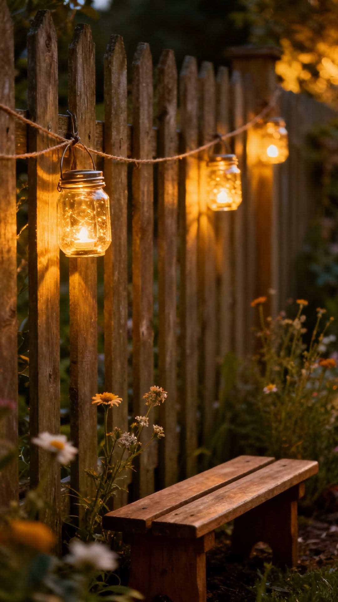 Line a Garden Fence With Hanging Jar Lanterns