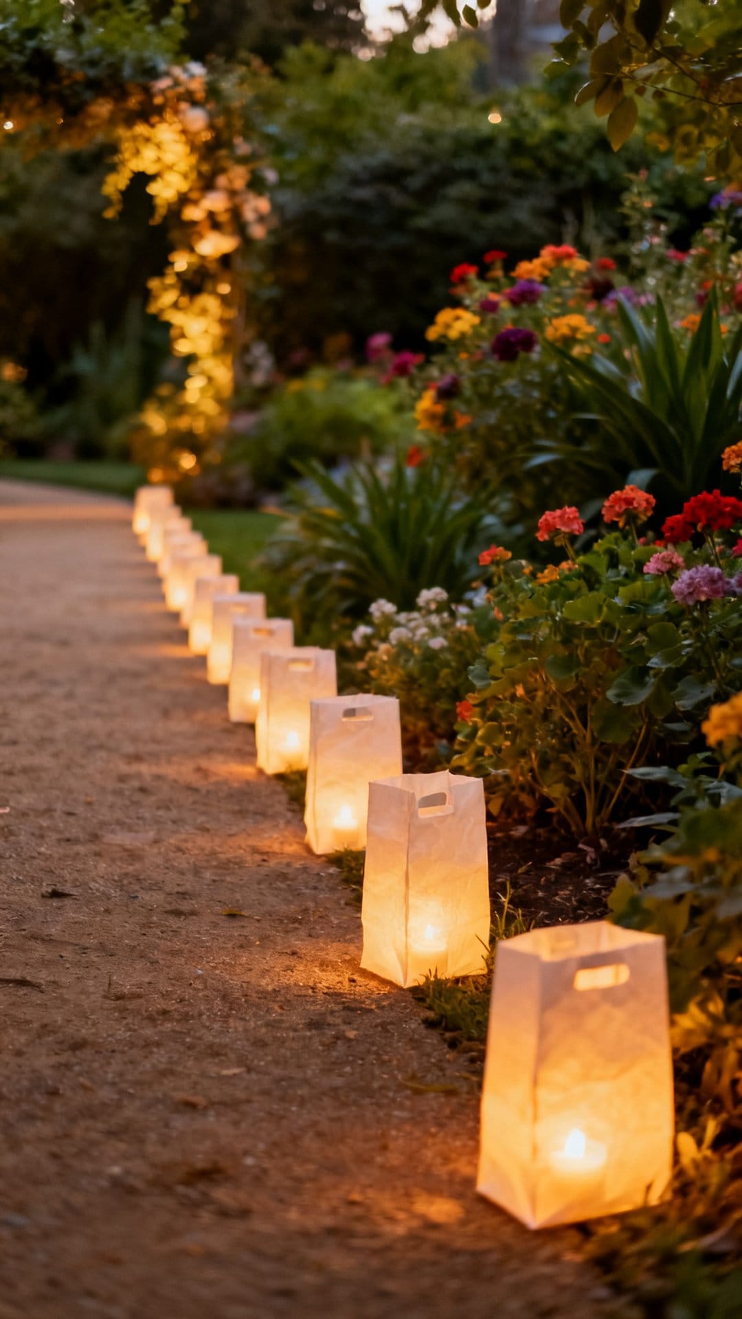 Luminarias Lining the Exit Path for the Send-Off