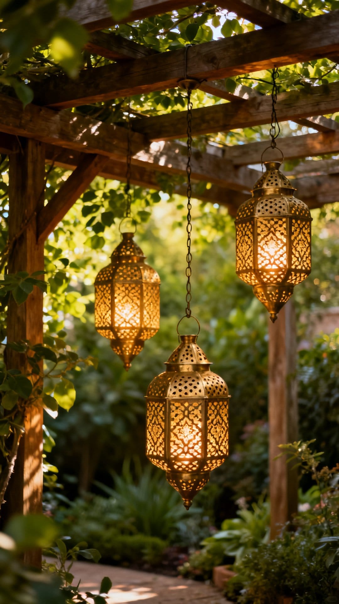 Moroccan-Style Perforated Metal Lanterns