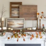 Simple budget-friendly style fall mantel decor