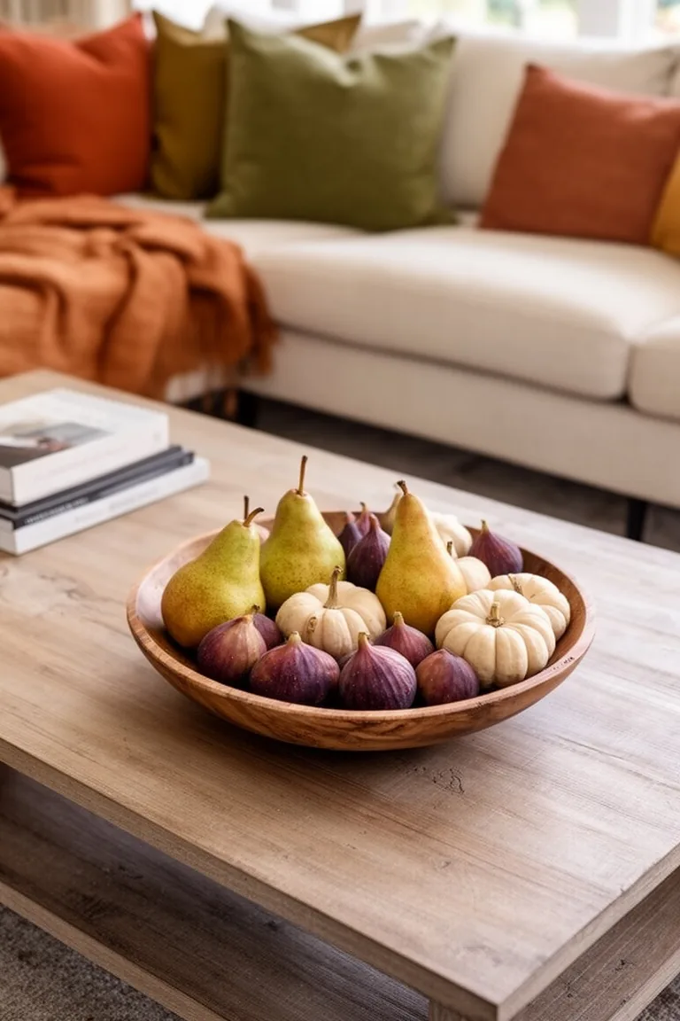 Fruits and gourds transitional fall living room, idea 5