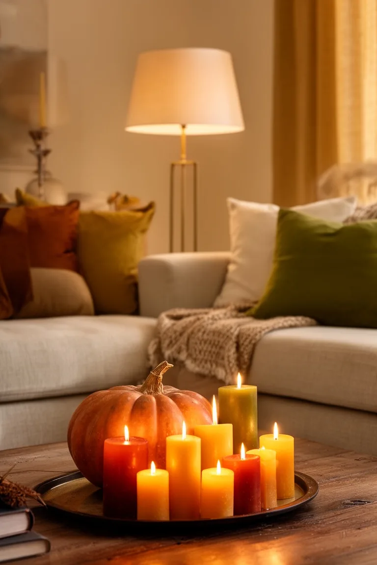 Warm fall lighting living room, idea 2
