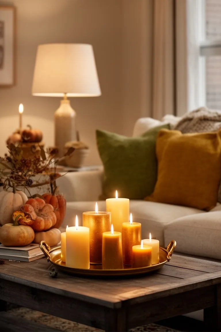 Warm fall lighting living room, idea 3