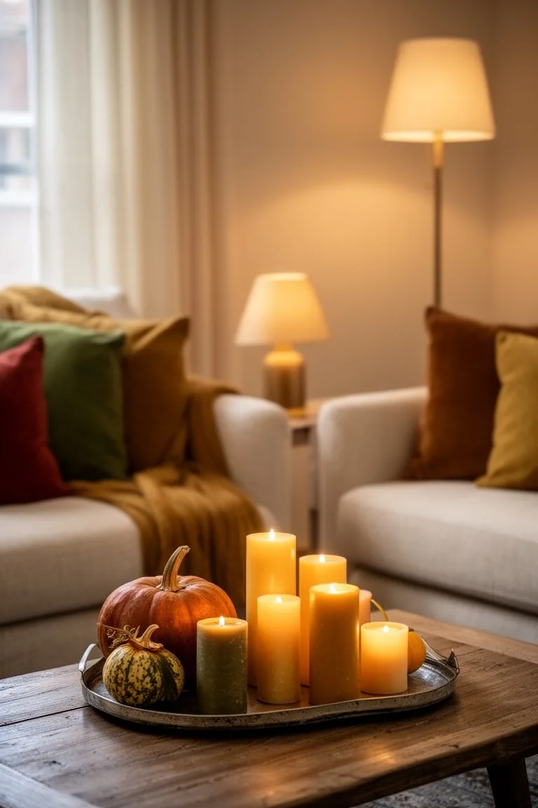 Warm fall lighting living room, idea 4