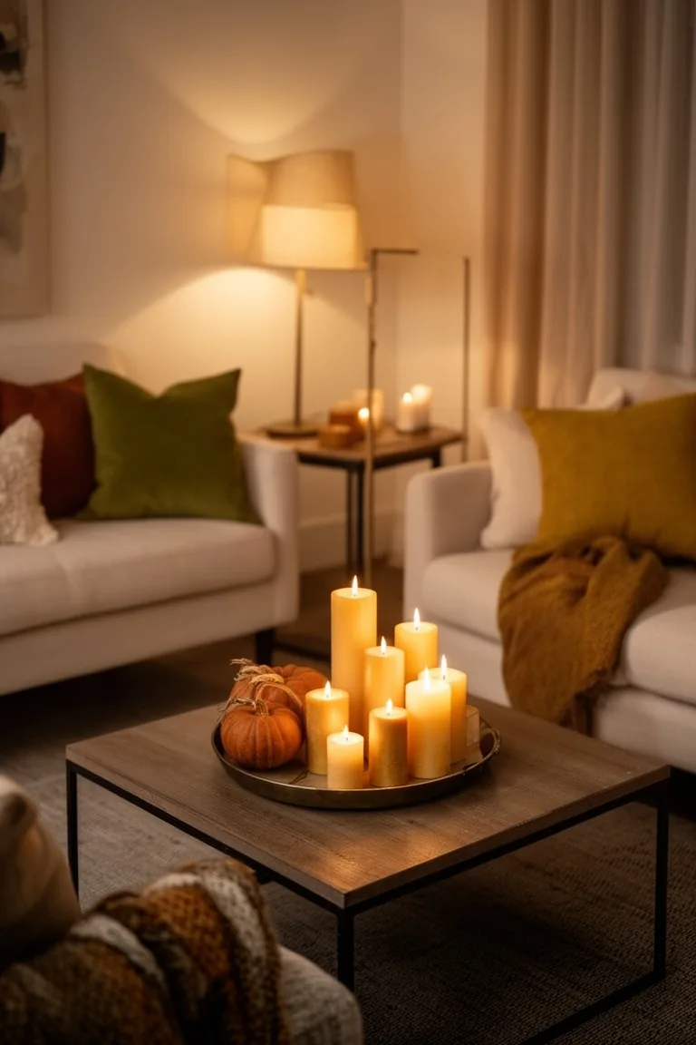 Warm fall lighting living room, idea 5