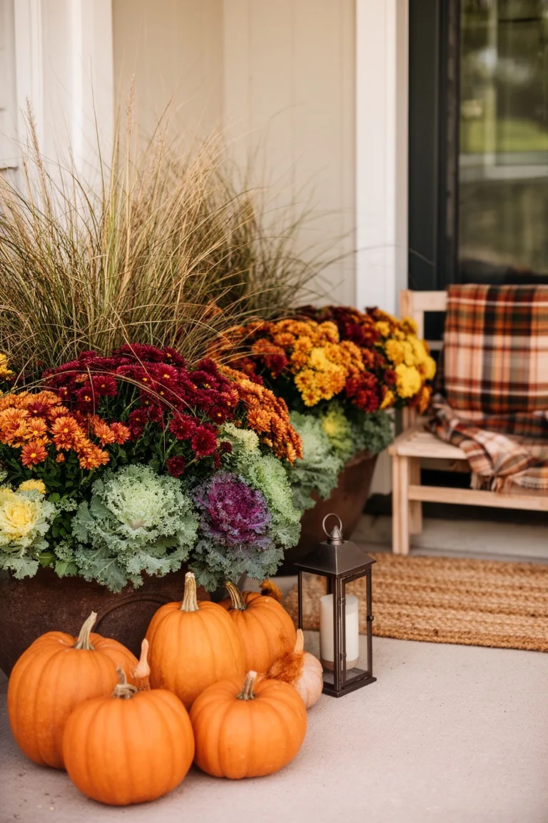 Curated fall front porch vignette, idea 2