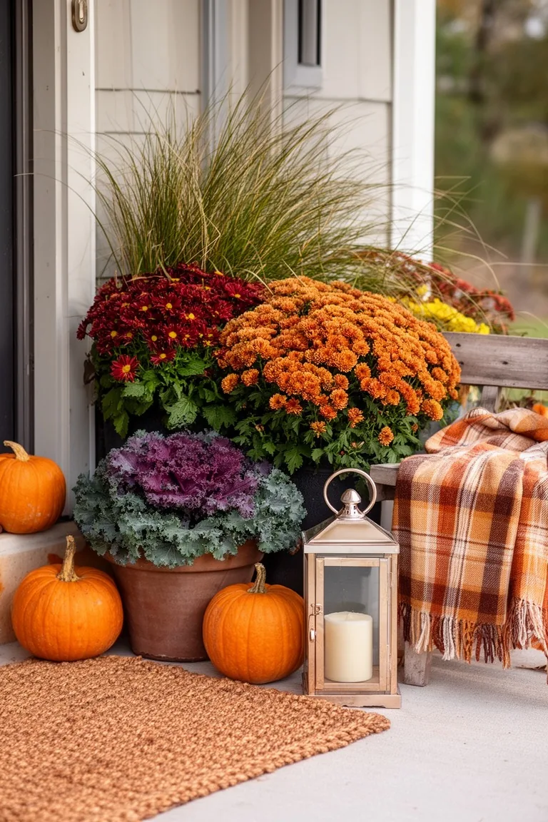 Curated fall front porch vignette, idea 3