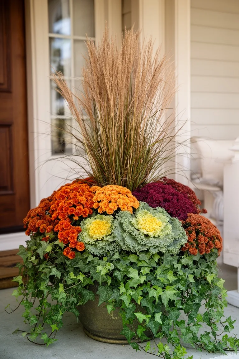 Fall porch planter thriller filler spiller, idea 2