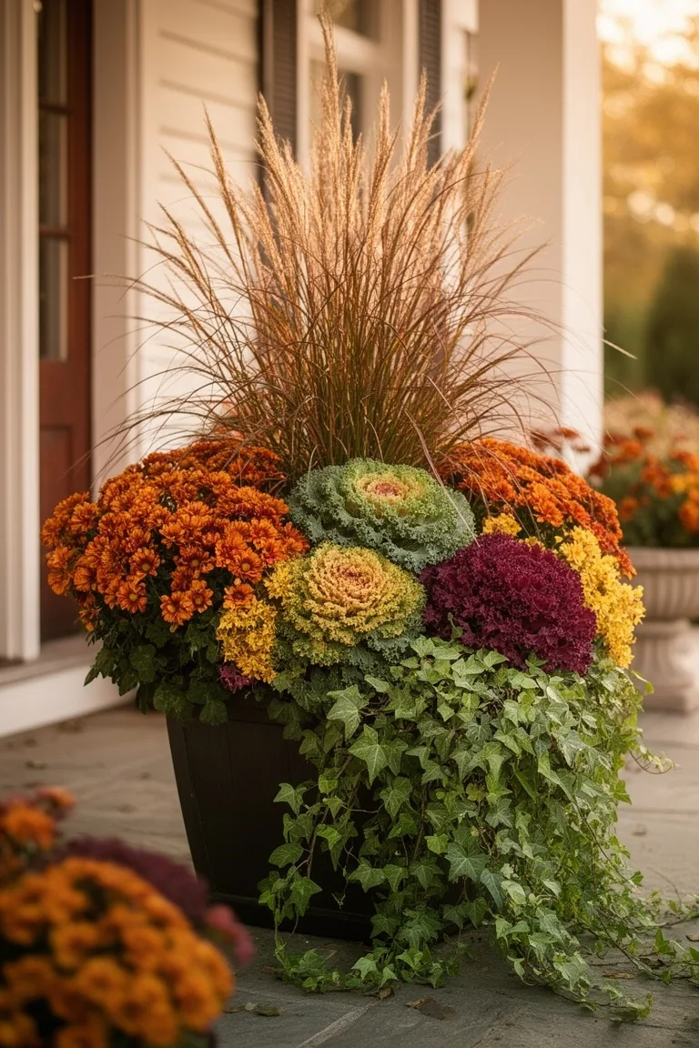 Fall porch planter thriller filler spiller, idea 4