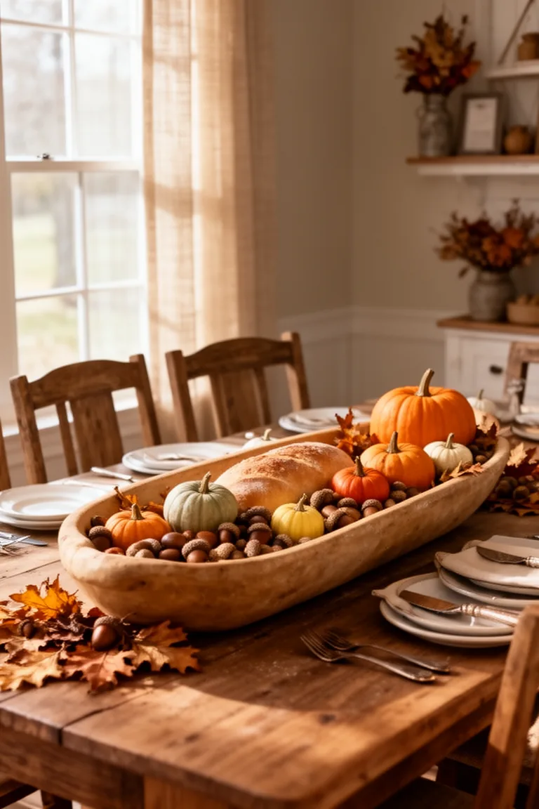 Dough bowl fall centerpiece idea 4