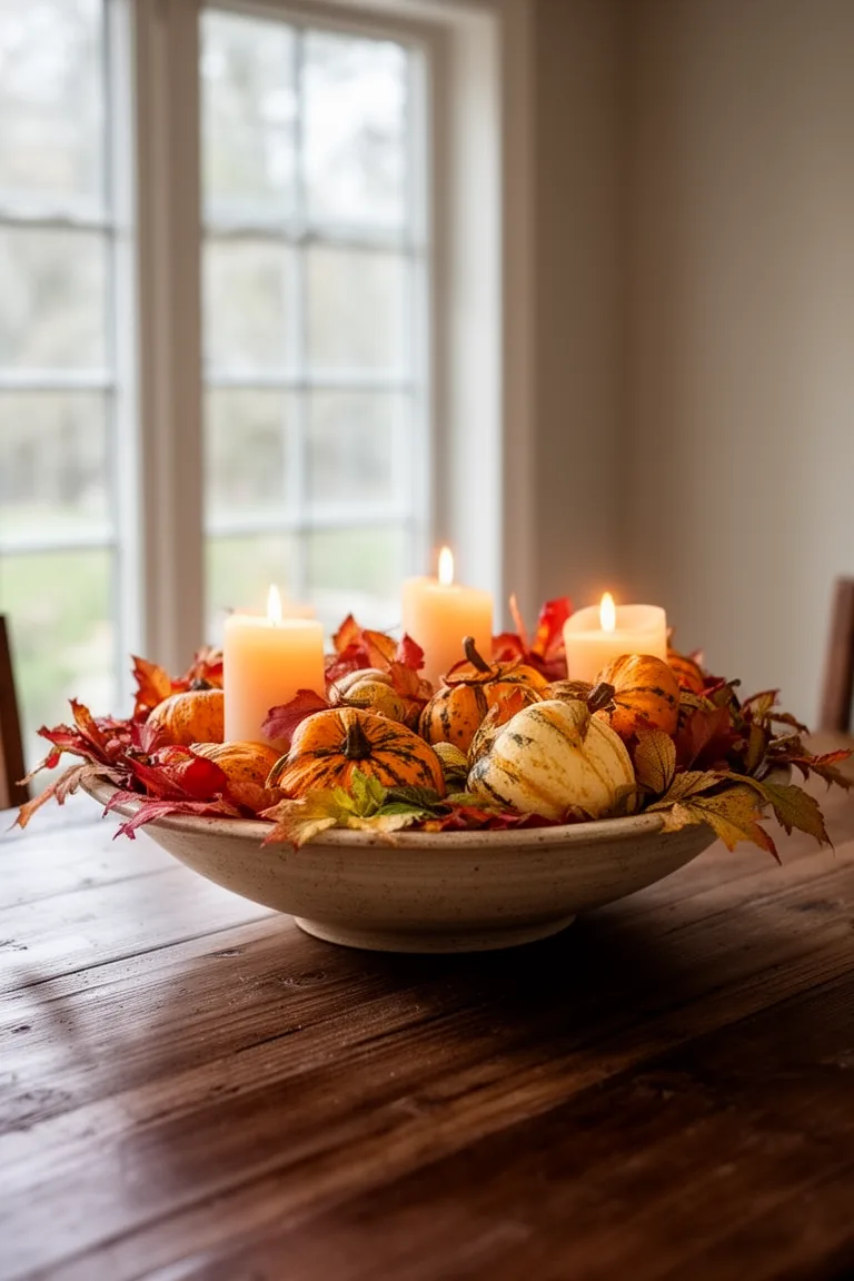 Dough bowl fall centerpiece idea 5