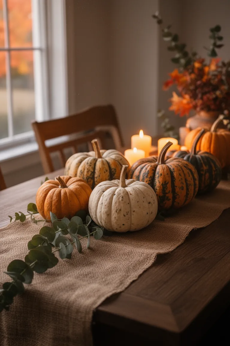 Fall pumpkin parade centerpiece idea 2
