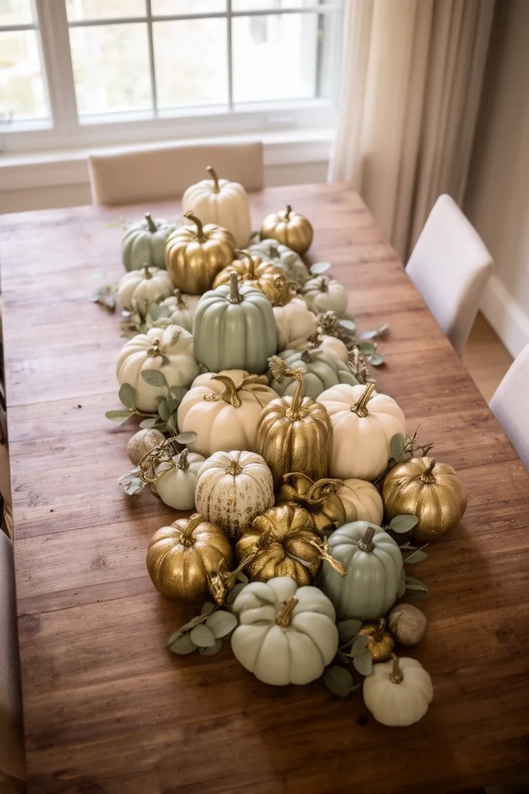 Fall pumpkin parade centerpiece idea 5