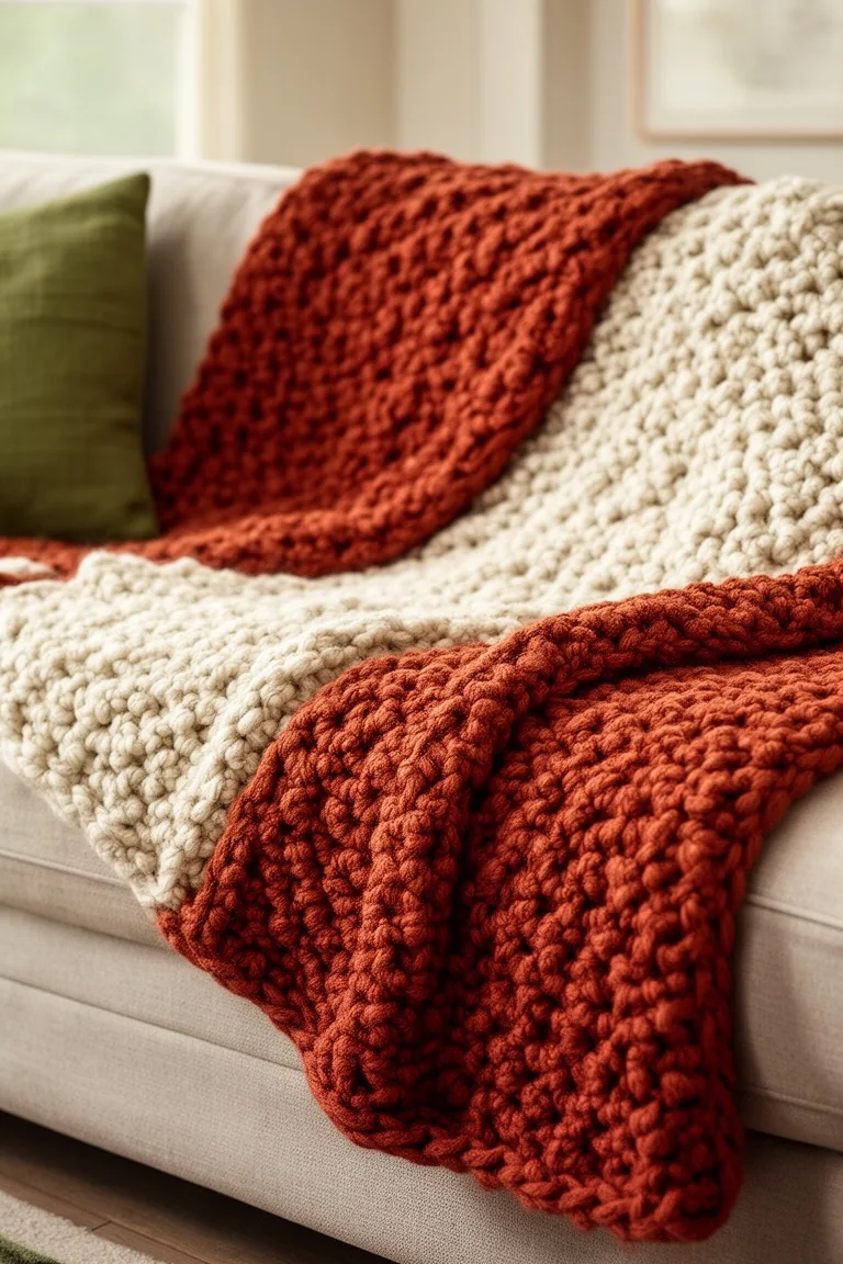 Chunky crochet throw blanket, idea 2