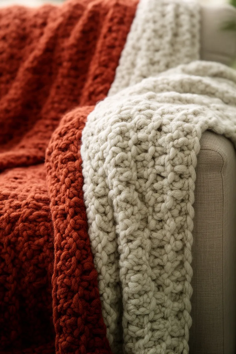 Chunky crochet throw blanket, idea 3