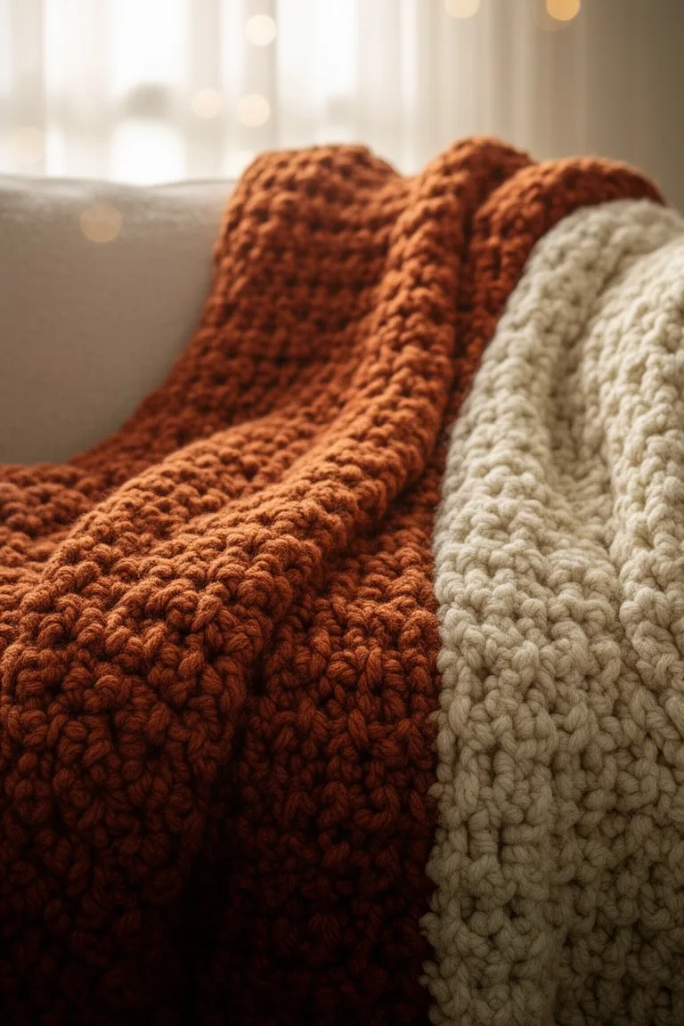 Chunky crochet throw blanket, idea 4