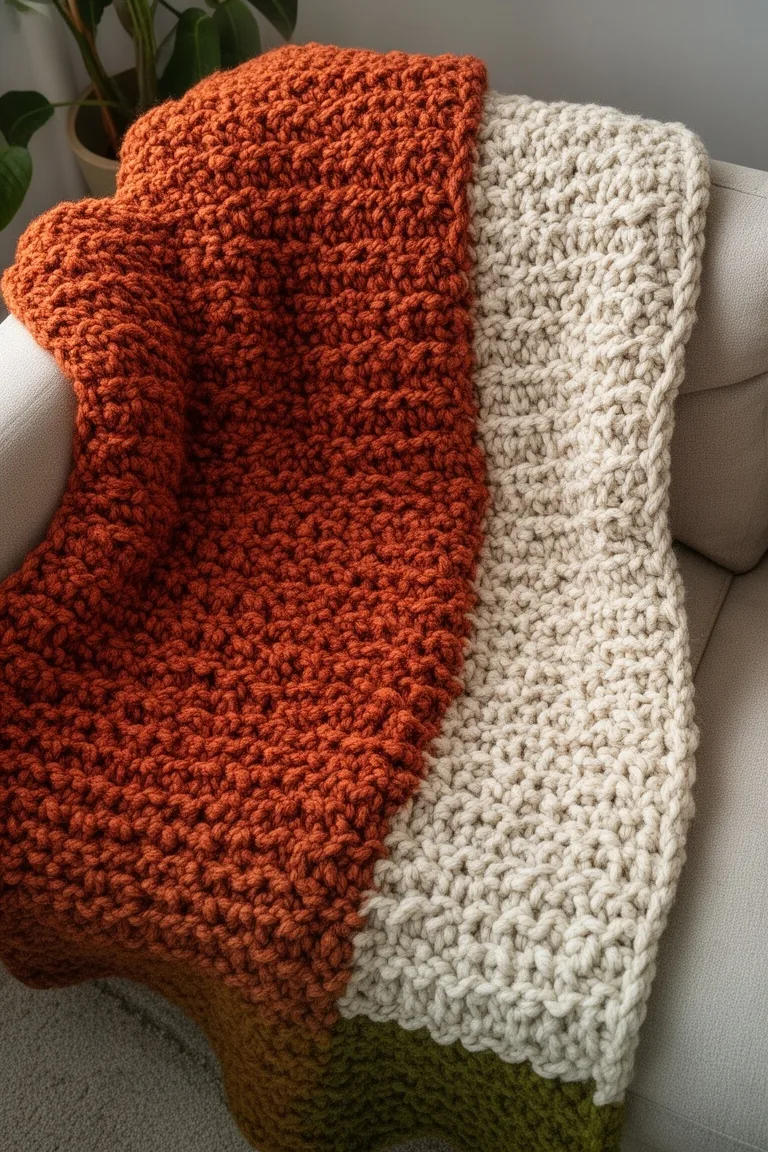 Chunky crochet throw blanket, idea 5